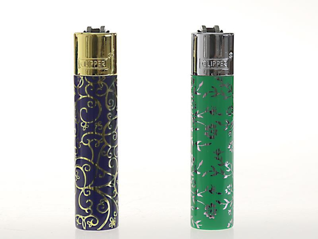 Clipper Metal FLINT- BLUE & GREEN PATTERN in einer Geschenkbox, 12er Display