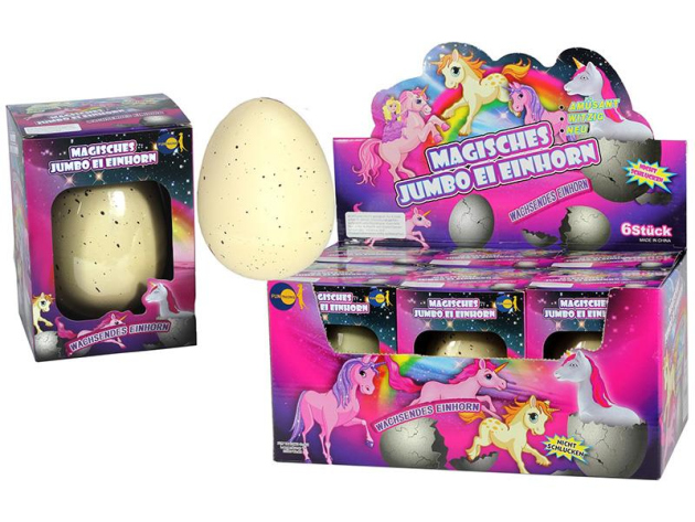 Magische Jumbo Eier "Einhorn", 6er Display