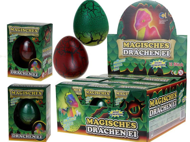 Magische Eier "Drachen" Magic Growing Egg Drageon; 12er Display