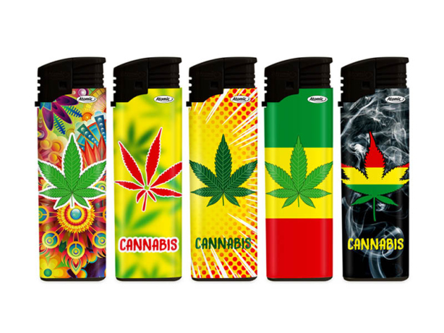 Elektrofeuerzeuge "Cannabis" 50er Display