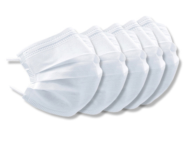 Mundschutz "Face Mask" 3-lagig; weiß; 5er Pack