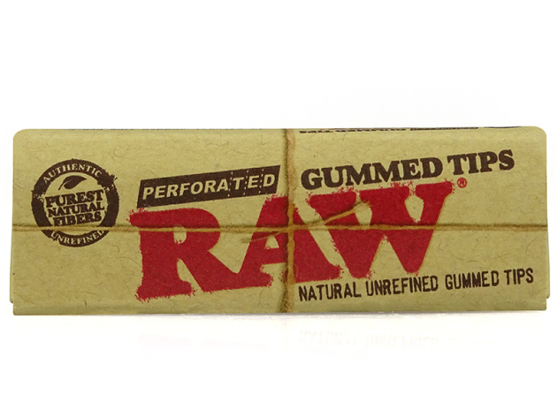 RAW - Filter Tips (ungebleicht) gummiert 24 Hefte je 33 Blatt