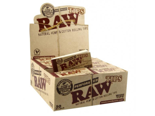RAW Filter Tips  Wide (perforated)  50 booklets each 50 Filter Tips