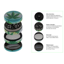 Grinder "Hanfblatt, Metall; 6 versch. Motive; 52 x 35 mm; einzeln