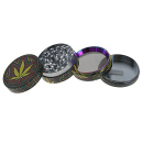 Grinder "Hanf" Metall; 6 versch. Motive; 52 x 35 mm; einzeln