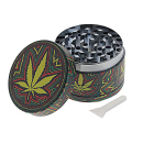 Grinder "Hanf" Metall; 6 versch. Motive; 52 x 35 mm; einzeln