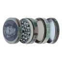 Grinder "Dollarnoten"; Metall; 4-tlg.; 52 x 35 mm; einzeln