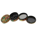 Grinder "Reggae Hanf" Metall; 4-tlg.;  6 versch. Motive; 52 x 35 mm; einzeln