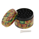 Grinder "Reggae Hanf" Metall; 4-tlg.;  6 versch. Motive; 52 x 35 mm; einzeln