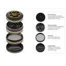 Grinder "Diamonds" Metall; 4 versch. Motive; 4-tlg.; 52 x 43,5 mm, einzeln