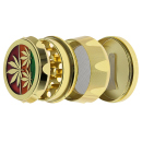 Grinder "Hanfblatt Gold" Metall, 4-tlg.; 55 x...