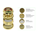 Grinder "Hanfblatt Gold" Metall, 4-tlg.; 55 x...