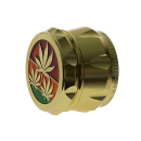Grinder "Hanfblatt Gold" Metall, 4-tlg.; 55 x 41 mm