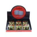 Grinder "Hanfblatt Gold" Metall, 4-tlg.; 55 x 41 mm