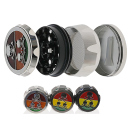Grinder "Skulls" Metall; 4-tlg.; 3 versch. Motive und Farben; 55 x 41 mm