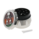 Grinder "Skulls" Metall; 4-tlg.; 3 versch. Motive und Farben; 55 x 41 mm