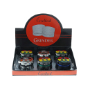 Grinder "Skulls" Metall; 4-tlg.; 3 versch. Motive und Farben; 55 x 41 mm