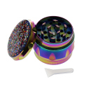 Grinder "Konfetti Glitter" Metall, 4-tlg.; regenbogenfarbig; 55 mm 41 mm
