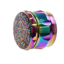 Grinder "Konfetti Glitter" Metall, 4-tlg.; regenbogenfarbig; 55 mm 41 mm