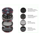 Grinder "Skulls &amp; Flowers" Metall, 4-tlg.;...