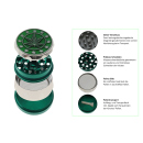 Grinder "Hanfblatt" Metall, Silber mit...