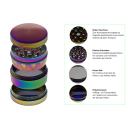 Grinder "Regenbogen Metallic"; 4-tlg.; 43 x 38 mm