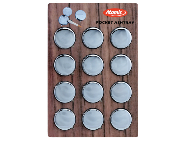 Taschenascher "Classic" Chrom poliert, Ø 4,8 cm; 12er Display