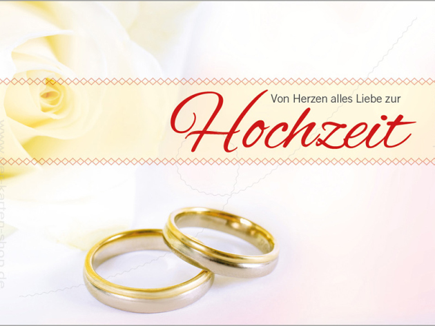 Hochzeitskarte; Doppelkarte;  5er Pack