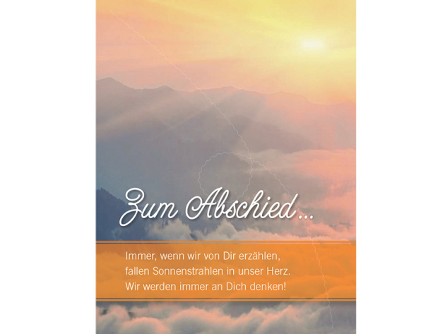 Trauerkarte "Zum Abschied"; Doppelkarte; 5er Pack
