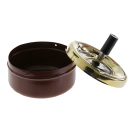 Drehaschenbecher "Klassiker" aus Metall; versch. Farben mit Gold;  11 x 13 cm