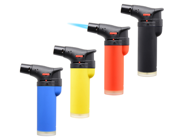 Sturmfeuerzeuge "Torchy" Rubber ASS; blaue Jetflamme; 12er Display