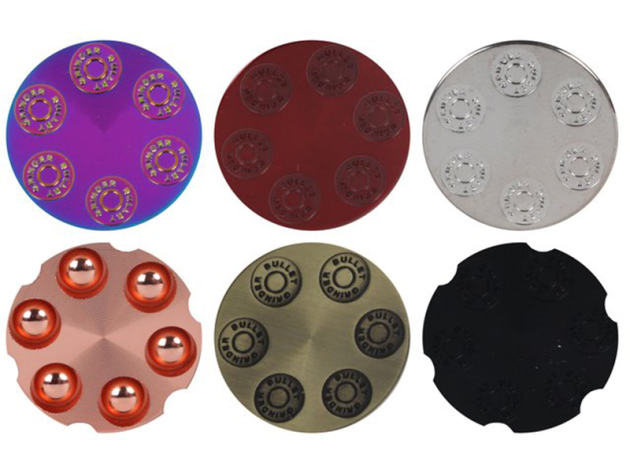 Grinder "Patrone"; Metall; 3-tlg.; 6 versch. Motive; Ø 40 mm; einzeln