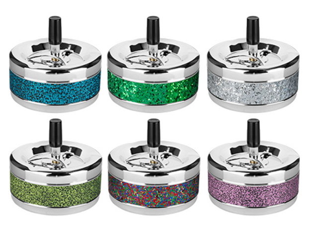 Drehaschenbecher "Glitter" 6er Set