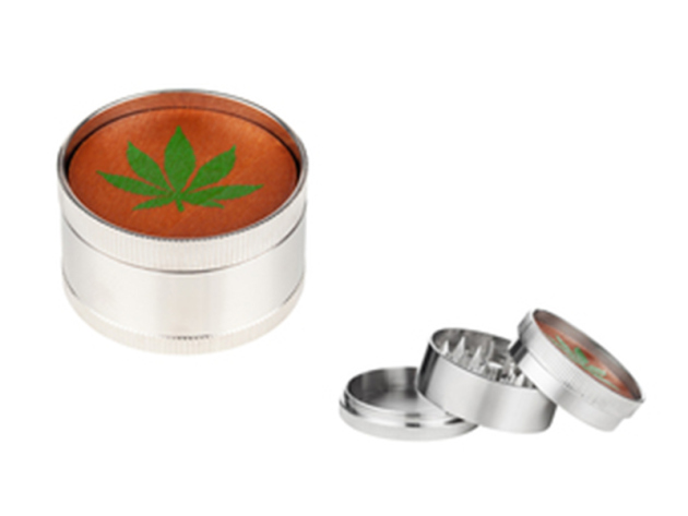 Grinder Dreamliner "Hanfblatt" silber, 4-tlg., Ø 50mm