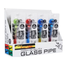 Glaspfeifen "Colour" mit farb. Plastikgrinder,...