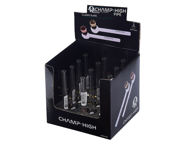 Glaspfeifen "Classic" mit Sieb, 12 cm, 12er Display