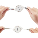 Tekmee Ladekabel USB auf USB-C, Micro-USB, Lightning "3 in 1" ausziehbar; 1m, weiß