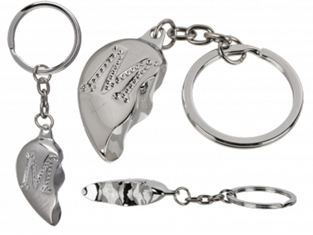 Metall--Schlüsselanhänger "Broken Heart", silber, einzeln