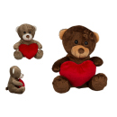 Plüsch Bär mit rotem Herz, sitzend, ca. 18 cm,...