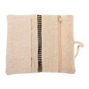 Drehertasche Jute mit Wickelverschluss, beige, 10cm