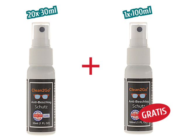 Aktion Clean2Go Anti-Beschlag-Spray