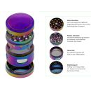 Grinder "Rainbow" Metall; Magnetverschluss; 4-tlg.; 4 x4,5 cm