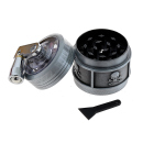 Kurbelgrinder "Skulls" Metall; Magnetverschluss; 3-tlg.; 3,8 x 4 cm