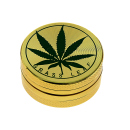 Grinder "Hanfblatt" gold; 3-tlg.; Höhe...