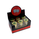 Grinder "Hanfblatt" gold; 3-tlg.; Höhe 1,75 cm; Ø 4 cm