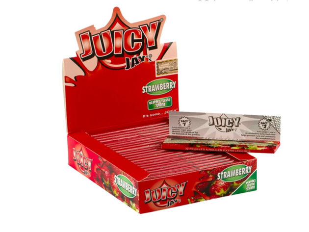 Juicy Jay`s Strawberry  King Size Slim 24 Hefte je 32 Blatt