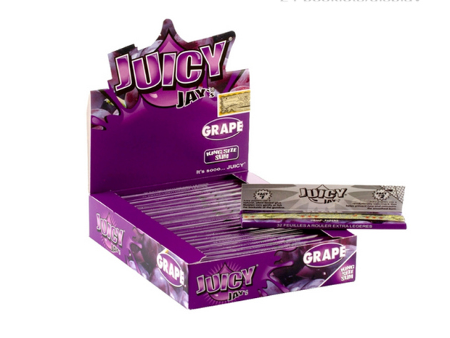 Juicy Jay`s Grape  King Size Slim 24 Hefte je 32 Blatt