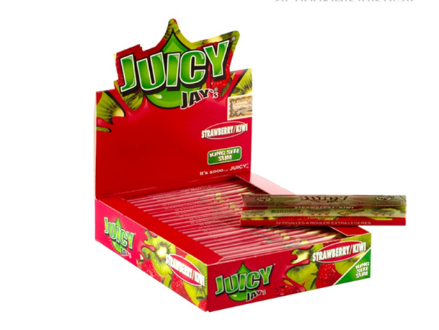 Juicy Jay`s Strawberry und Kiwi  King Size Slim 24 Hefte je 32 Blatt