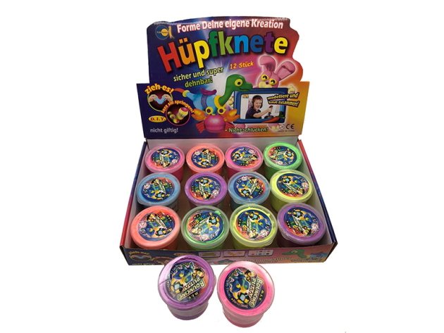 Hüpfknete versch. Farben; 12er Display