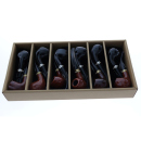 Pfeife "Excellent" schwarz u. braun, mit Kunststoffmundstück transparent, 9 mm Filter